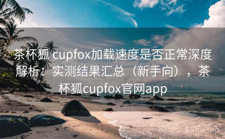 茶杯狐 cupfox加载速度是否正常深度解析：实测结果汇总（新手向），茶杯狐cupfox官网app