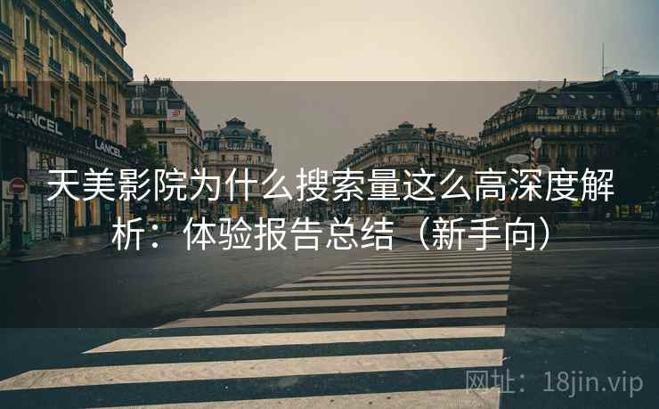 天美影院为什么搜索量这么高深度解析：体验报告总结（新手向）